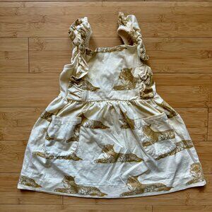 Kate Quinn Sleeveless Pinafore Ruffle Dress - Classic Tiger - 2T